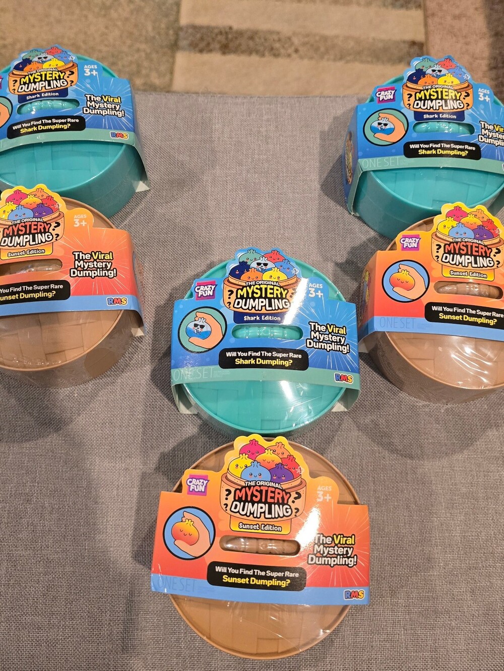 Bundle Of 1 Sunset & 1 Shark Mystery Dumpling, 3 Sets Avail, Price Is For 1 Set